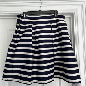 Navy Blue and white strip A line skirt